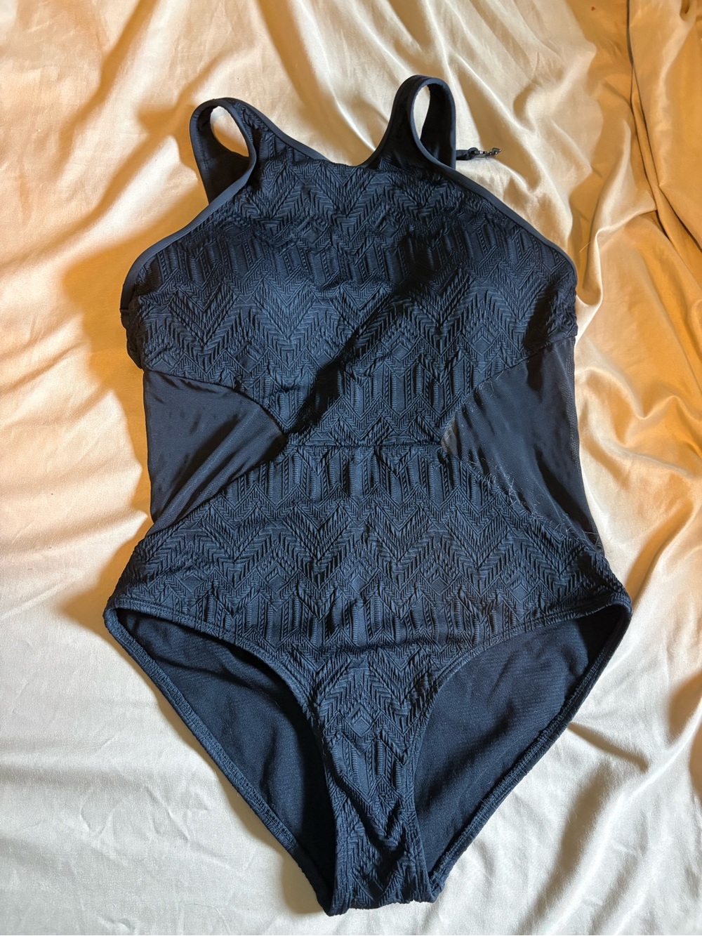 Women’s Black Textured One-Piece Swimsuit